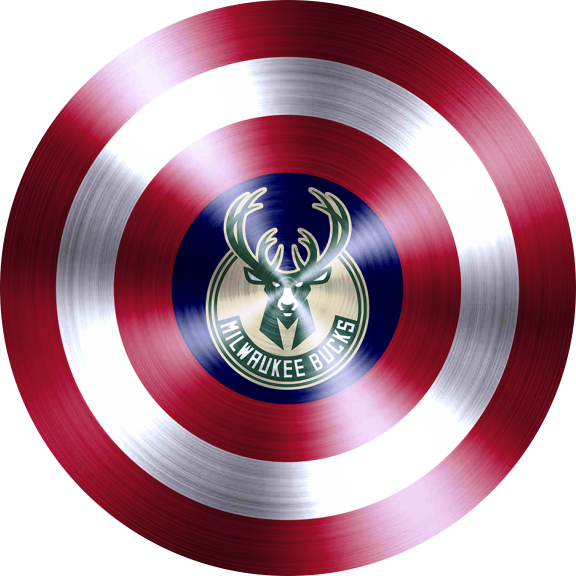 Captain American Shield With Milwaukee Bucks Logo vinyl decal